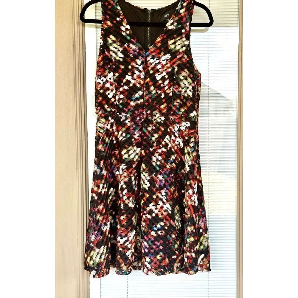 Mossimo multi color sleeveless dress Fit and flare Size M